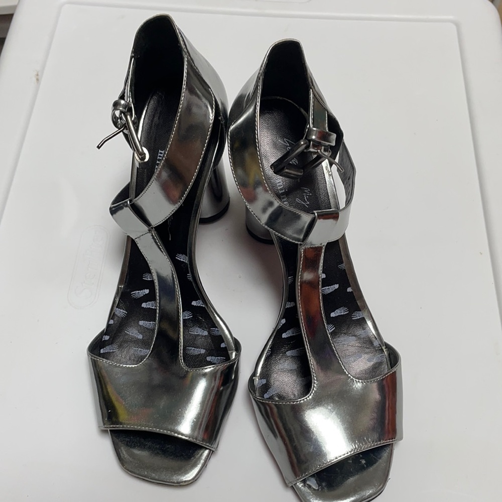 Hush Puppies Women's Georgia Leather Heeled Sandals | Black, Size 6 | Comfort Dress Sandals - View #3